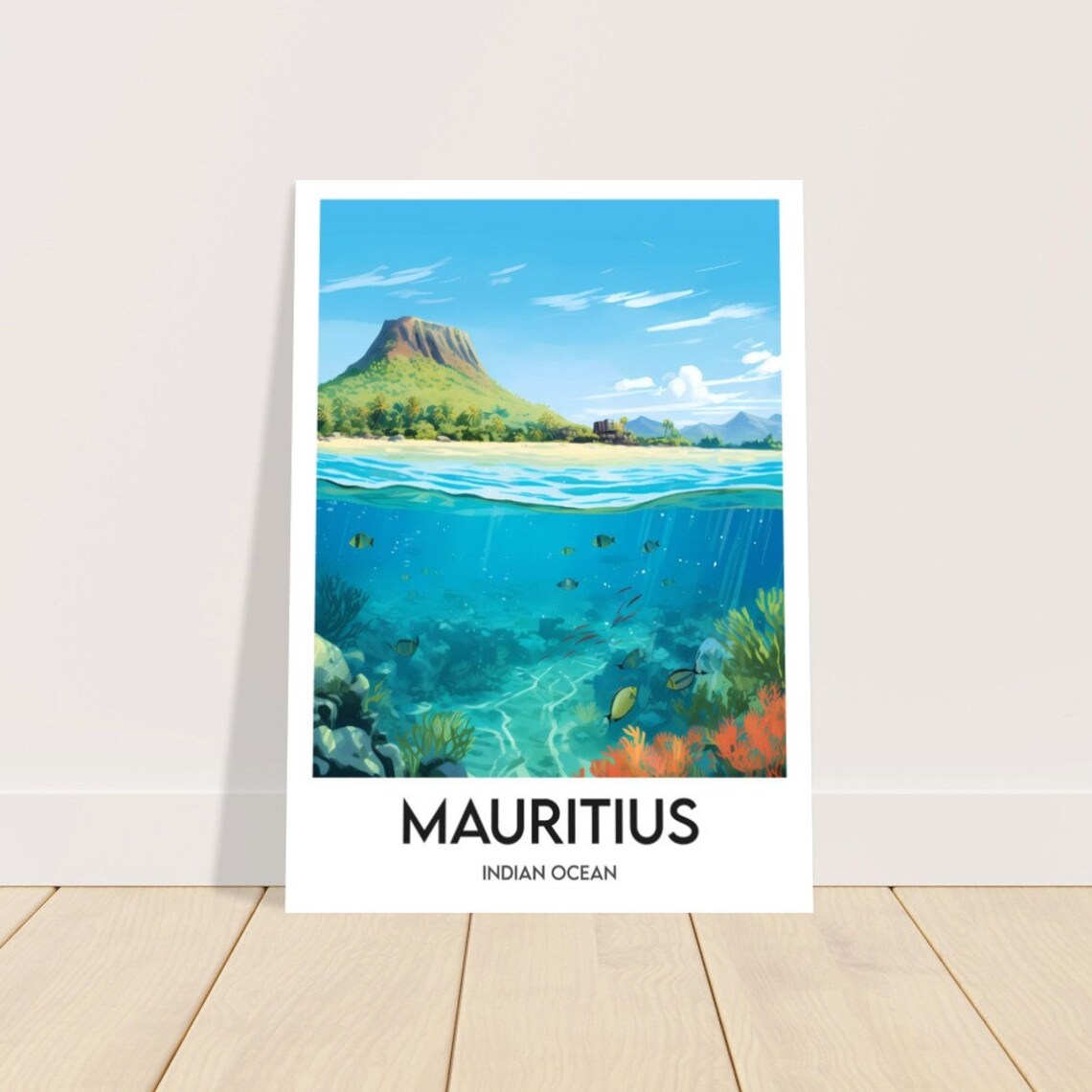 Mauritius Island Minimalist Travel Poster, Beach Poster - Image 2