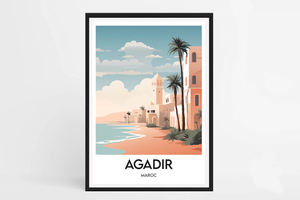 Framed Poster Agadir Frame Agadir Illustration Agadir Morocco Frame Poster