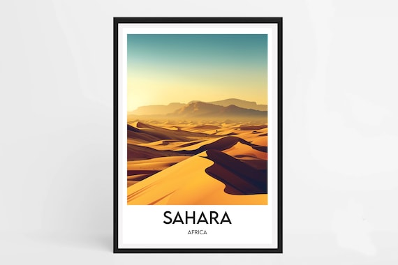 Title Sahara Poster Sahara Travel Poster Interior Decoration Sahara Africa Poster