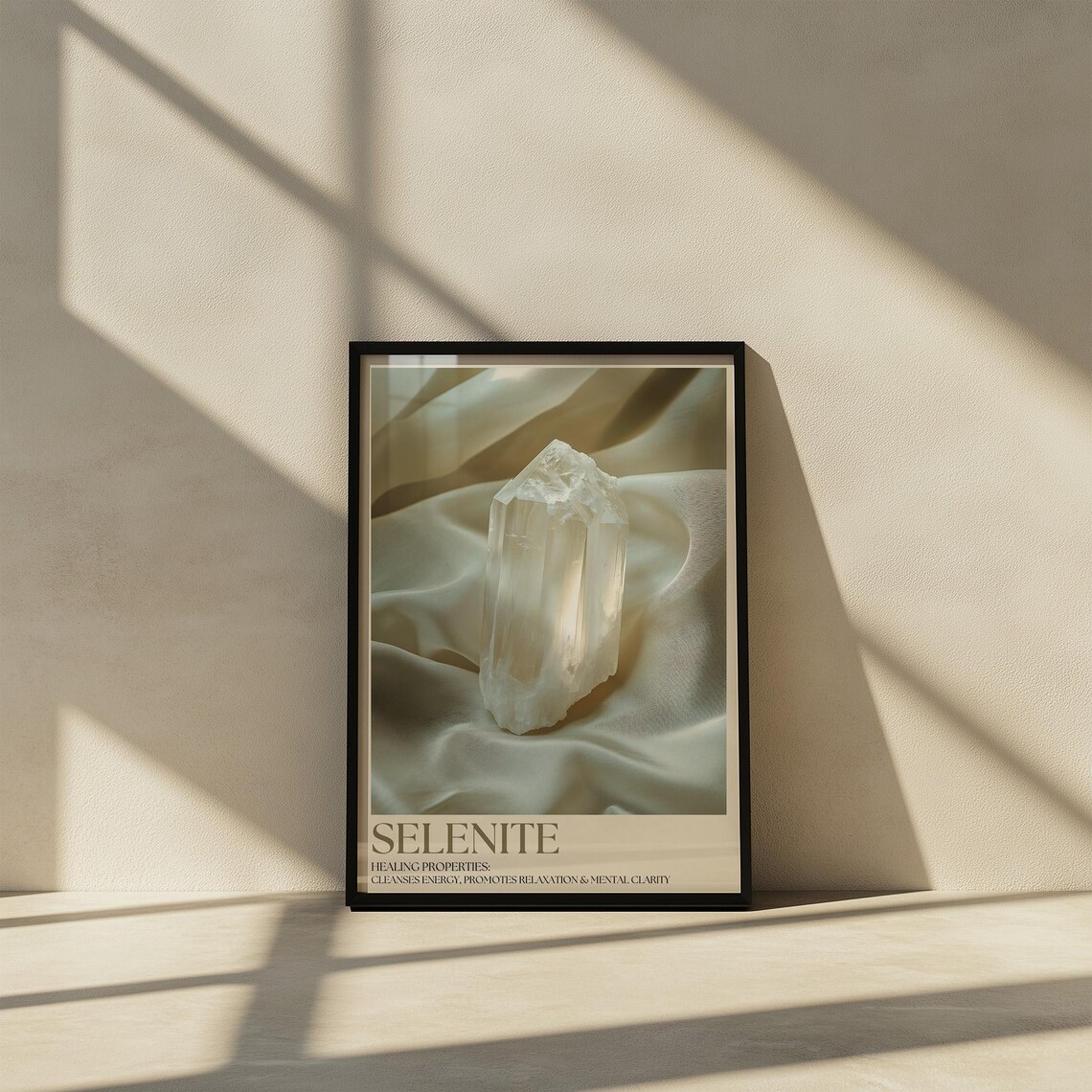Selenite Healing Crystal Photography Spiritual Relaxation Energy Stone Poster