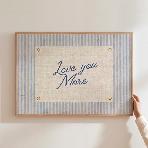 Love You More Typography Poster, Vintage Dorm Decor