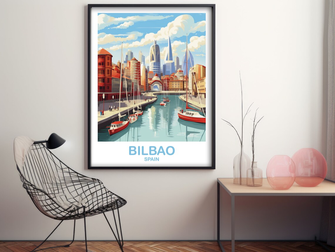Bilbao Spain Travel Art Spain Travel Poster Bilbao Wall Art Spain Travel Art Travel Wall Art Dt2euspbi1 - Image 2