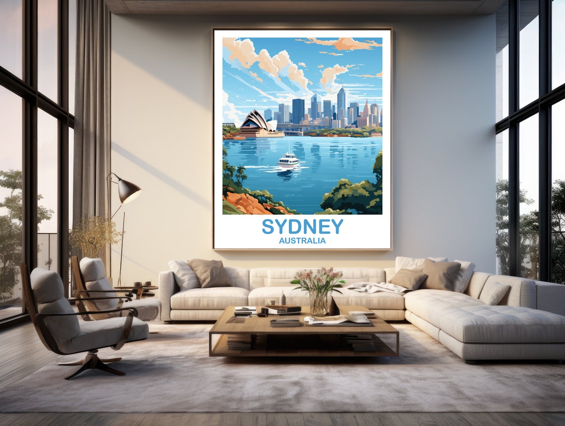 Sydney Travel Wall Art Australia Travel Wall Art Sydney Wall Art Poster City Skyline Wall Art New South Wales T2aunswsy1 - Image 3