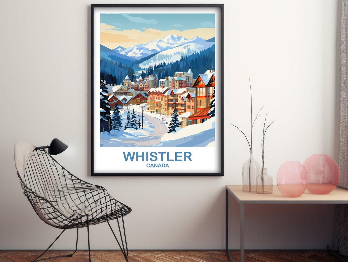 Whistler Bc Travel Print British Columbia Wall Art Whistler Travel Poster Travel Wall Art Whistler Travel Wall Art T2nabcwh1 - Image 3