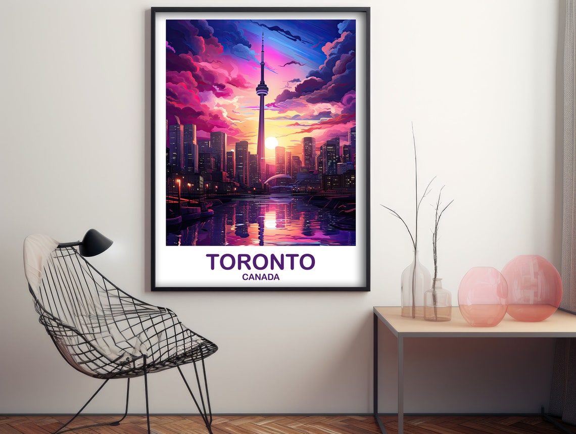 Toronto Travel Wall Print Ontario Travel Wall Art Toronto Wall Art Poster City Skyline Wall Art Lake Ontario T2naonto4 - Image 2
