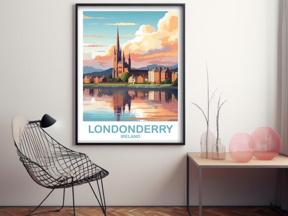 Londonderry Ireland Travel Poster, Memory Gift