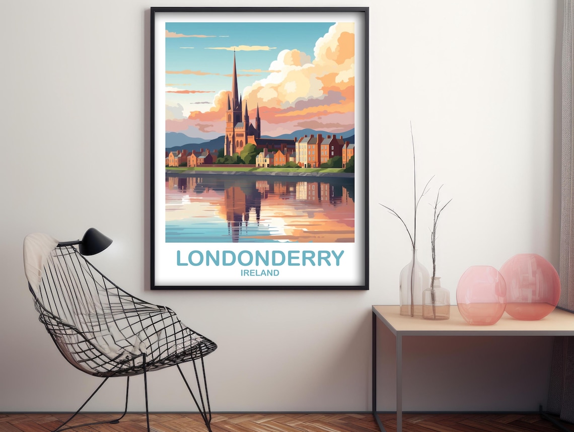 Londonderry Ireland Travel Poster, Memory Gift