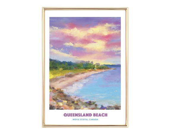 Queensland Beach Nova Scotia Pastel Art Print