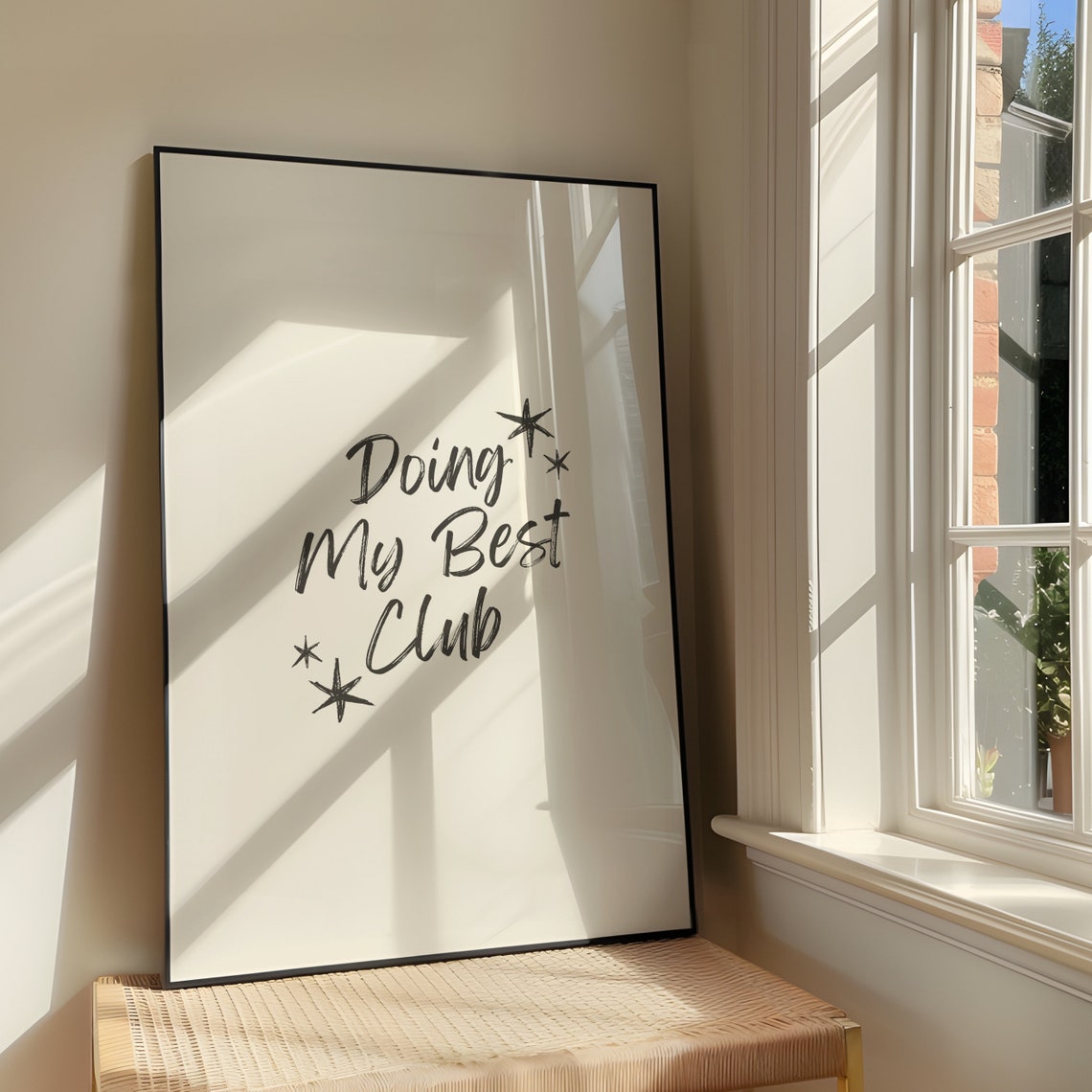 Doing My Best Club Brush Script Minimalist Motivational Wall Poster