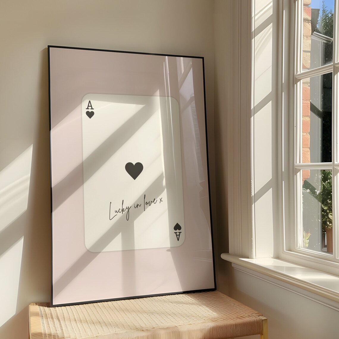 Lucky In Love Ace Of Hearts Playing Card Romantic Wall Poster