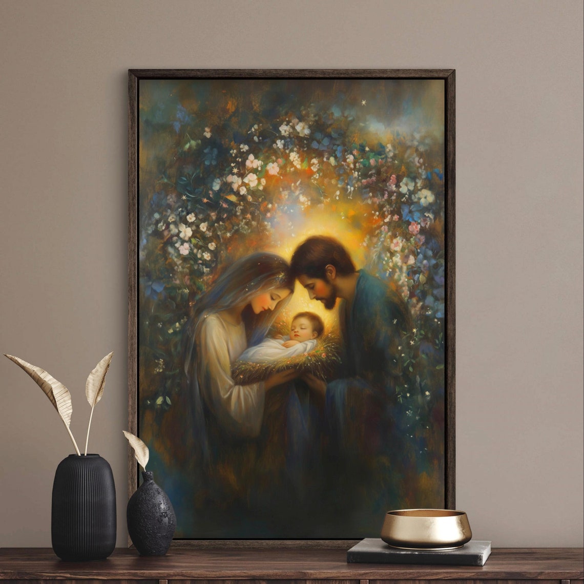 Nativity Wall Art Holy Family Print With Mary Joseph And Baby Jesus Faith Inspired Christmas Decor For Spiritual And Festive Homes