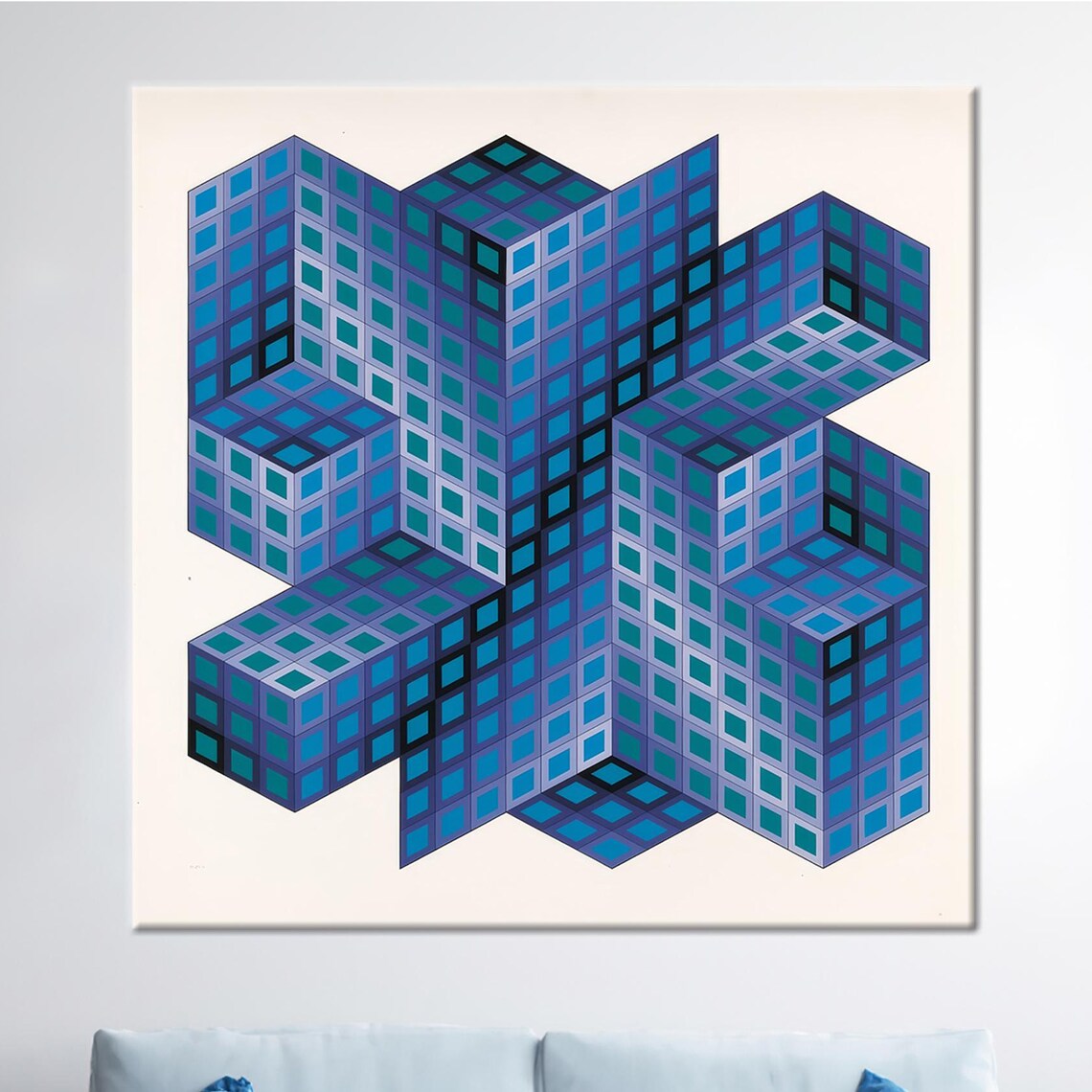 Victor Vasarely Gestalt Abstract Art, Modern