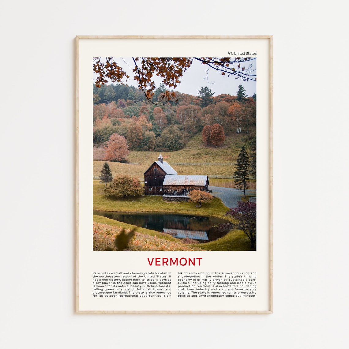 Vermont Print Film Photo Vermont Wall Art Vermont Poster Vermont Photo Vermont Poster Print Vermont Wall Decor Usa Poster Print