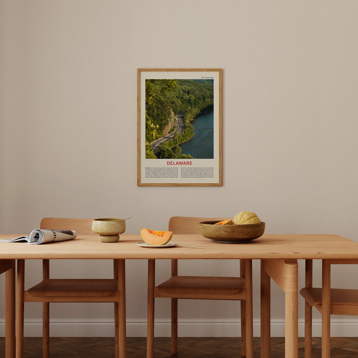 Minimalist Delaware Travel Photo Poster Featuring a Forest River Road - Image 4