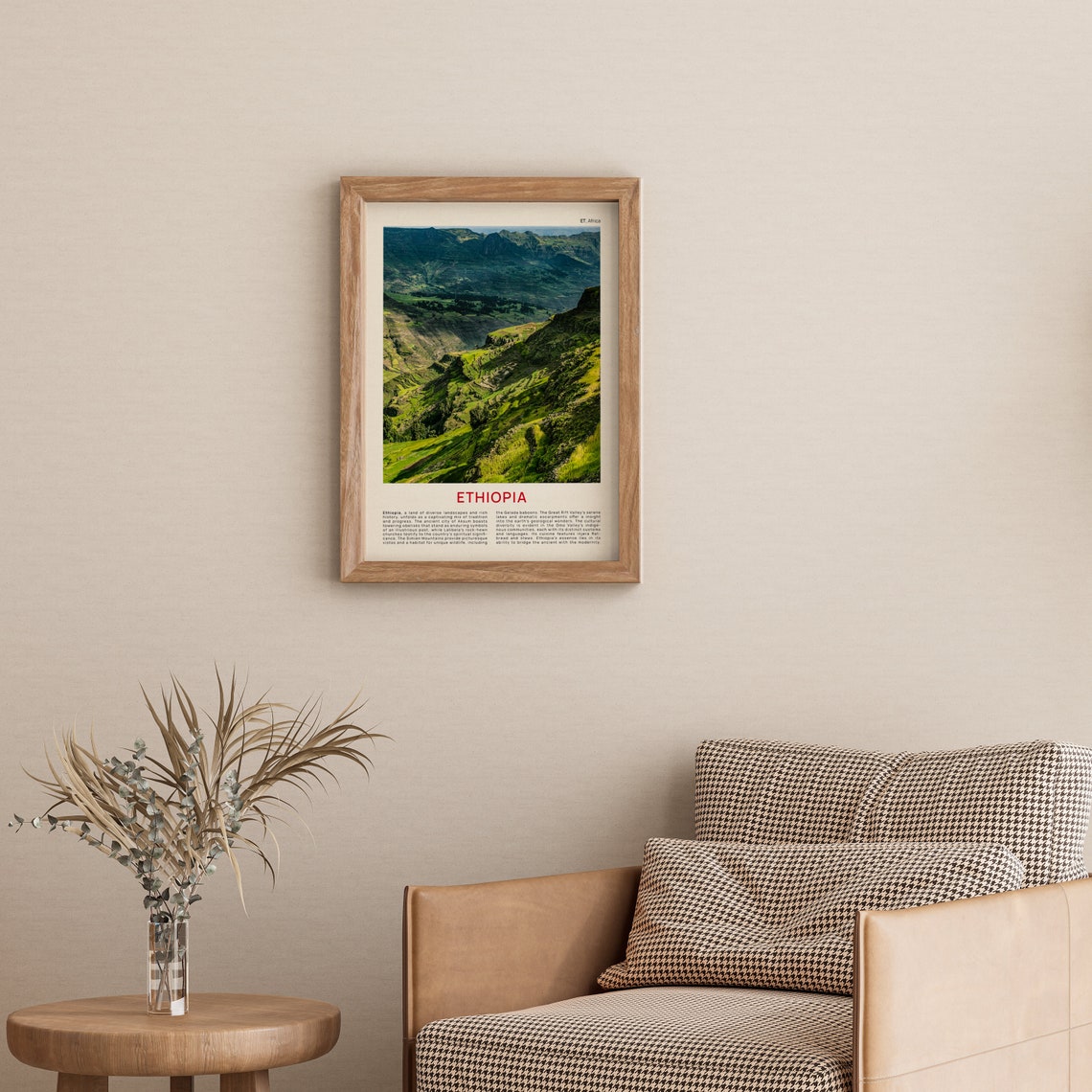 Ethiopia Green Mountain Valleys Simien Landscape Travel Poster - Image 3