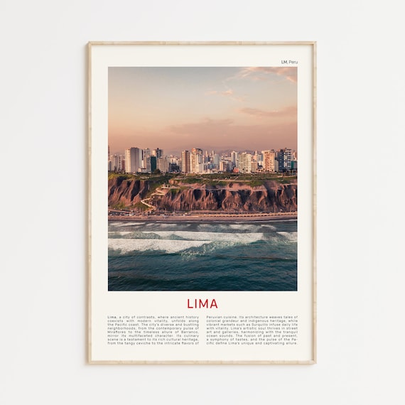 Lima Peru Coastal Cliffs Ocean Cityscape Miraflores Photo Poster