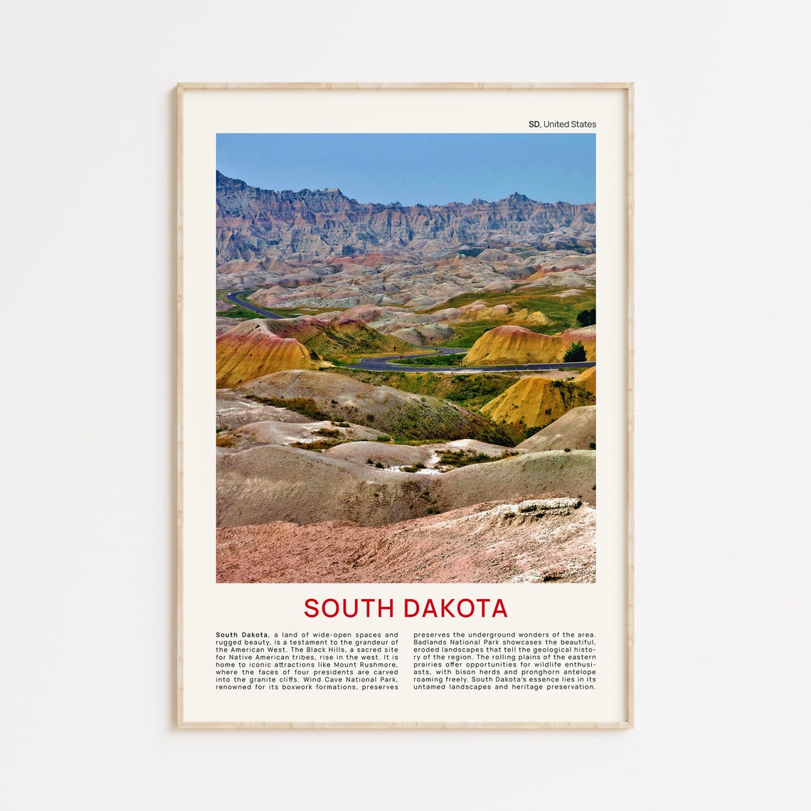 South Dakota Print Film Photo South Dakota Wall Art South Dakota Poster South Dakota Photo South Dakota Poster Print Usa Wall Decor