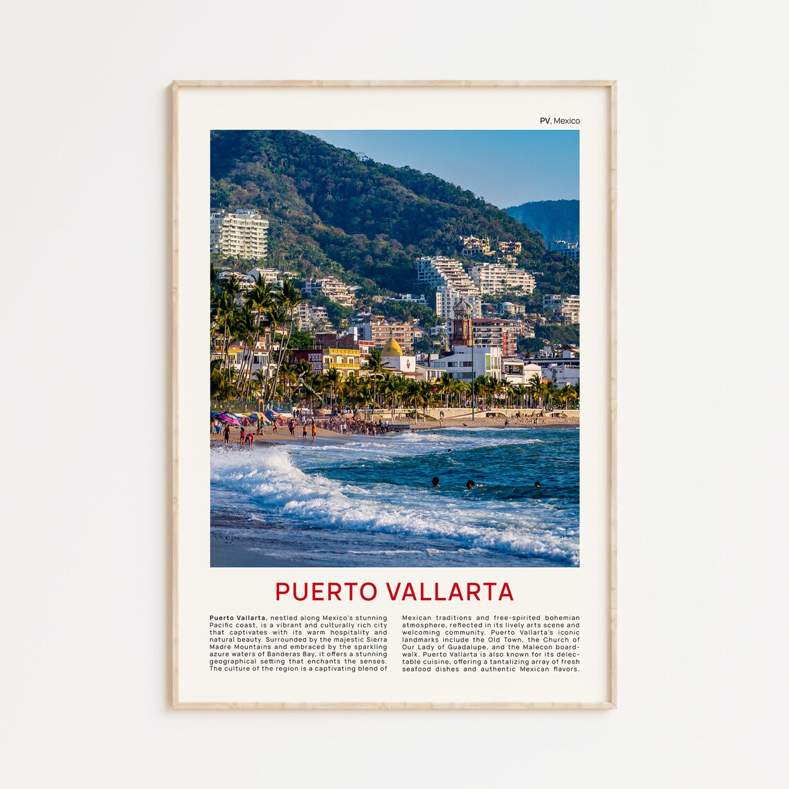 Puerto Vallarta Mexico Beach Resort Bay Film Photo Travel Poster