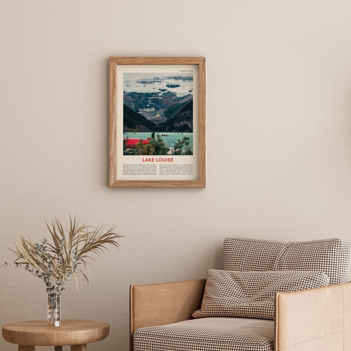 Lake Louise Alberta Red Canoes Snowy Peaks Film Photo Poster - Image 3