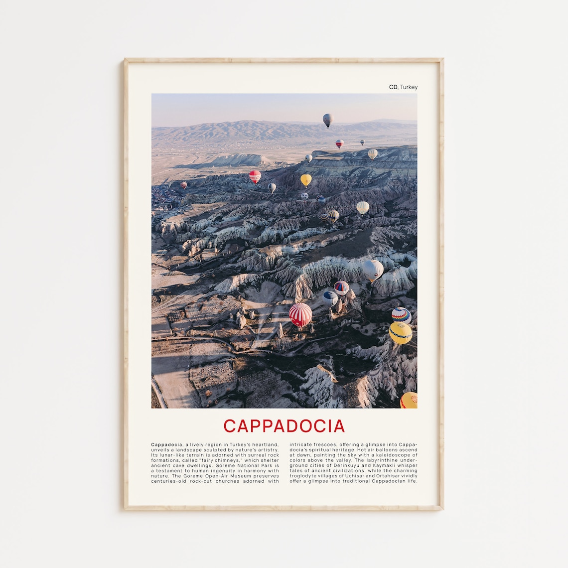 Cappadocia Hot Air Balloons Fairy Chimneys Film Photo Travel Poster