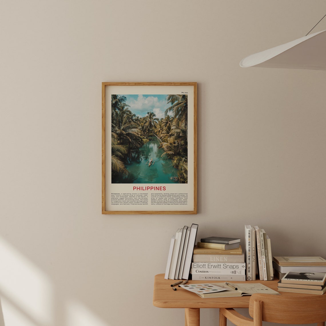 Philippines Tropical Palm River Boat Aerial Jungle Photo Poster - Image 2