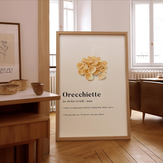 Orecchiette Pasta Definition Italian Kitchen Dictionary Poster