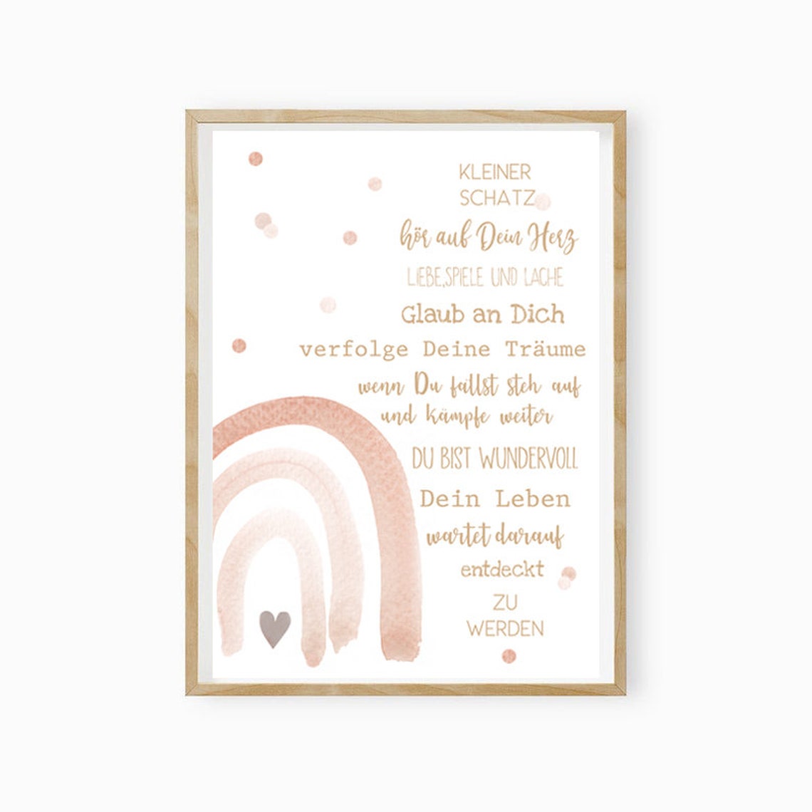 Affirmation Rainbow Kids Room German Words Watercolor Art Poster