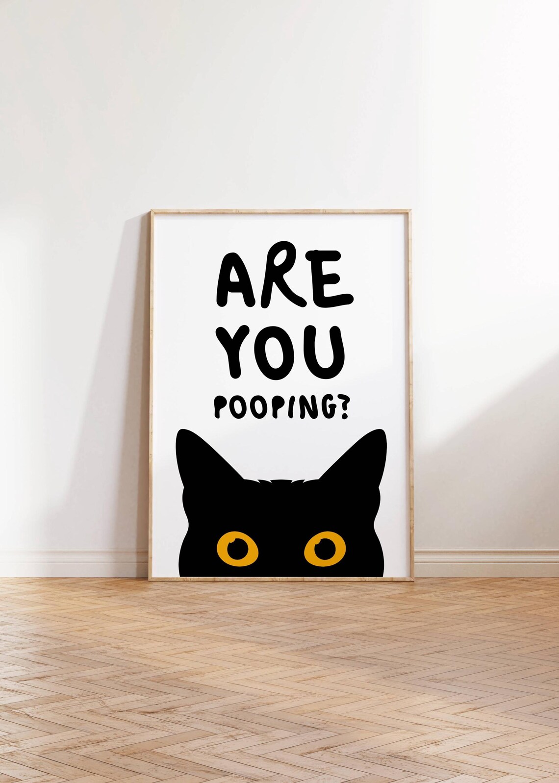 Are You Pooping? Funny Cat Bathroom Wall Art