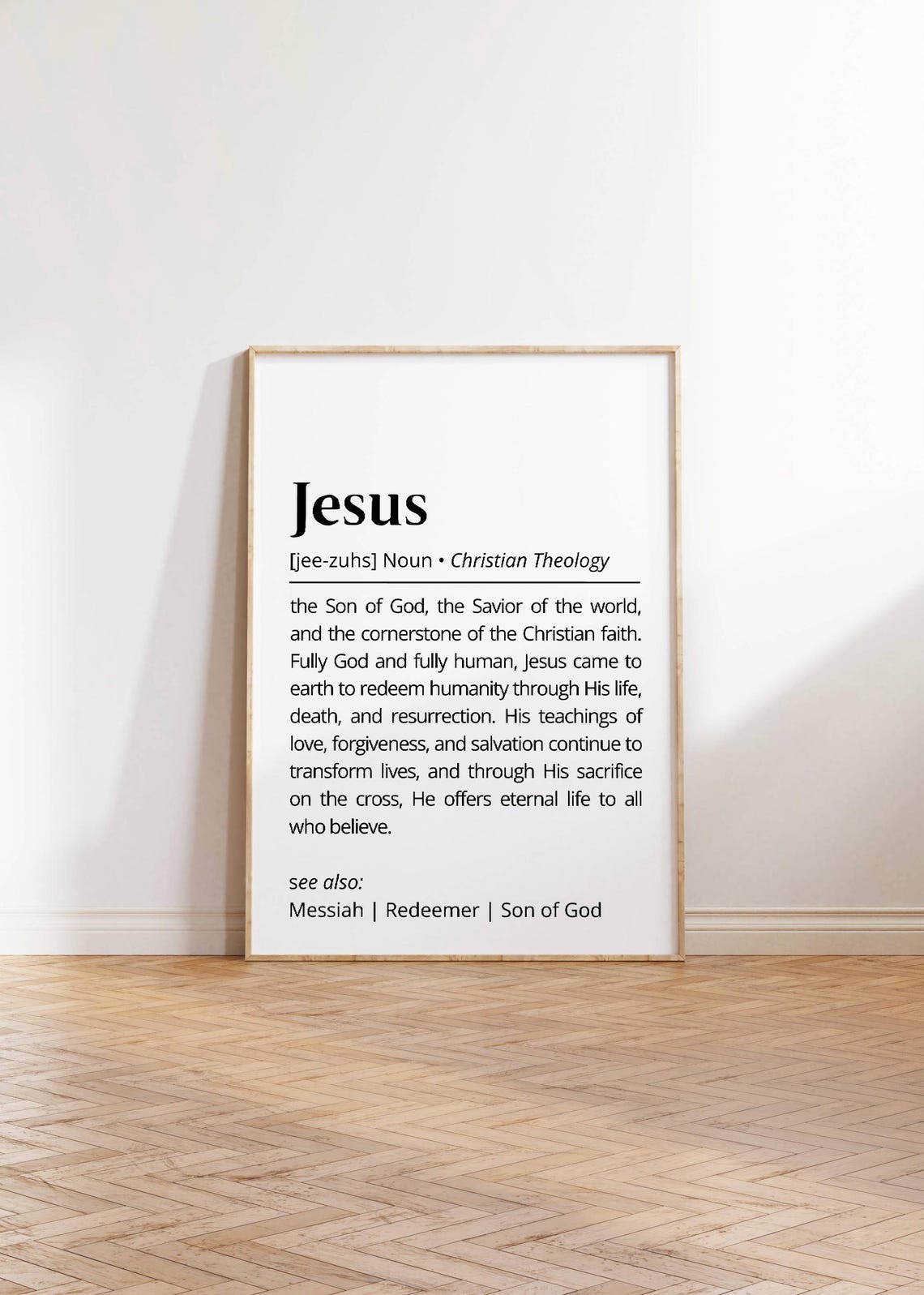 Jesus Definition Wall Art Christian Faith Inspirational Bible Scripture Home Decor Gift Religious Print Poster - Image 3