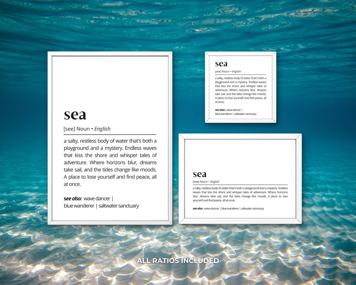 Sea Definition Coastal Ocean Quote Poster - Image 3