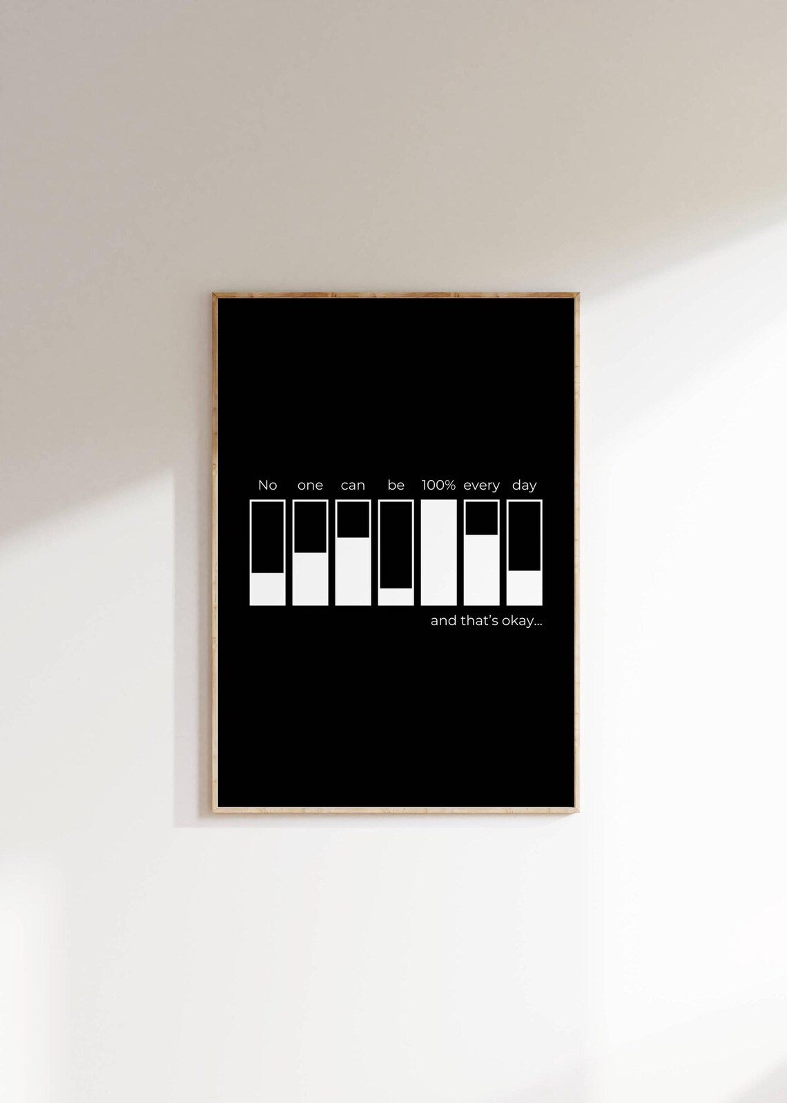 No One Can Be 100 Percent Every Day Mental Health Quote Black Poster