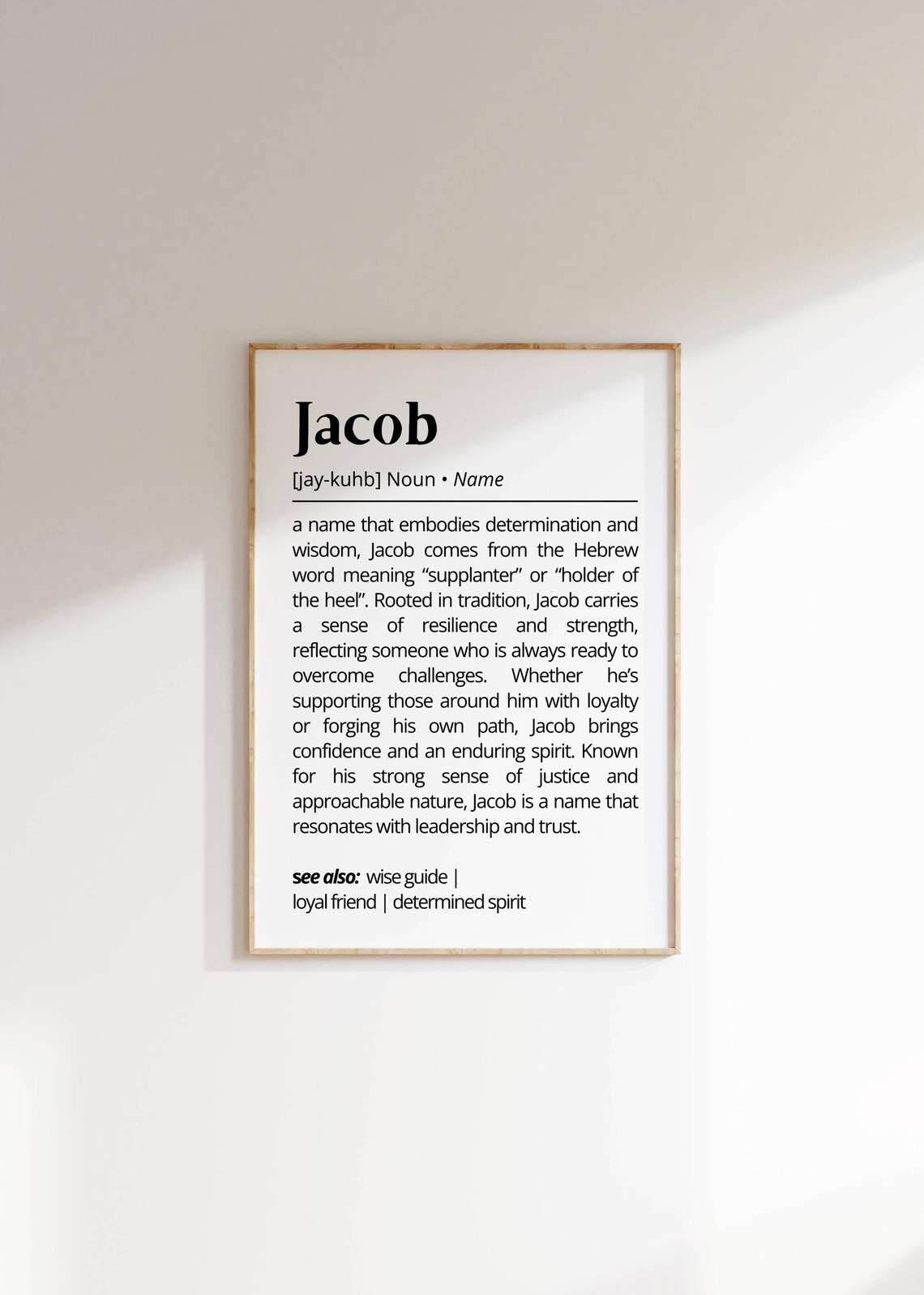 Jacob Name Definition Typography Art Print - Image 2