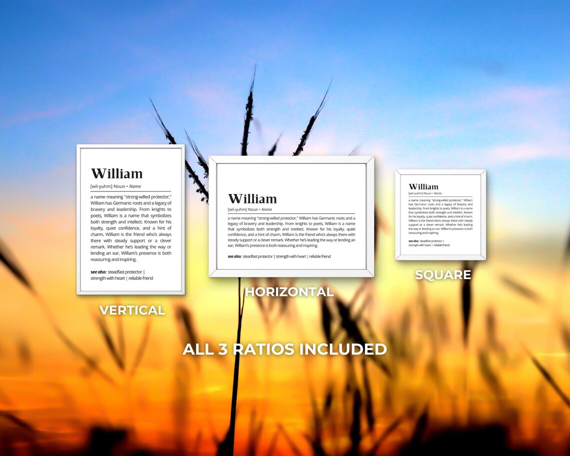 William Name Definition Personalized Minimalist Poster - Image 3