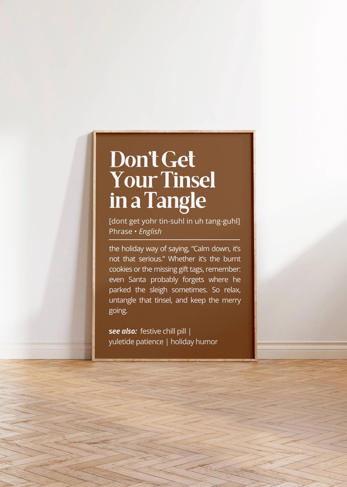 Don't Get Your Tinsel in a Tangle Funny Christmas Definition Poster - Image 2