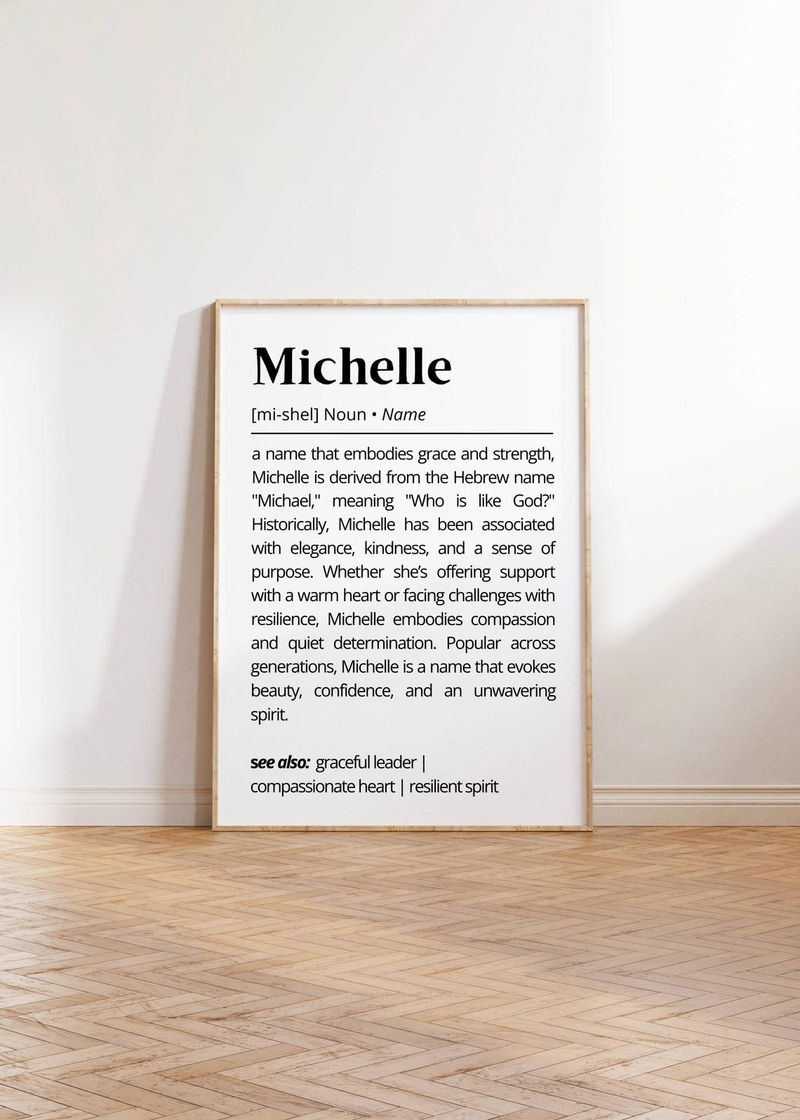 Michelle Name Definition Print Personalized Meaning Grace Gift Art