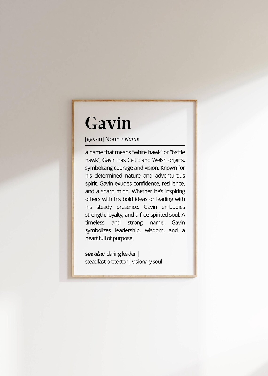 Gavin Name Meaning Typography Home Artwork