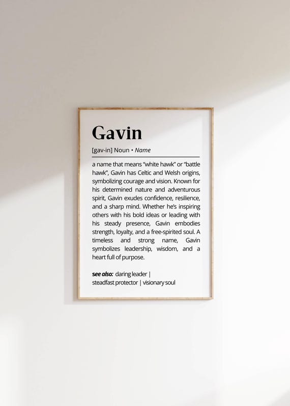 Gavin Name Meaning Typography Home Artwork