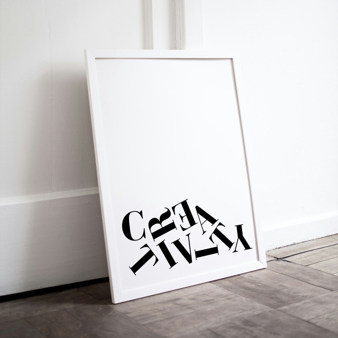 Creativity Wavy Typography Black White Minimalist Motivational Word Art Poster - Image 2