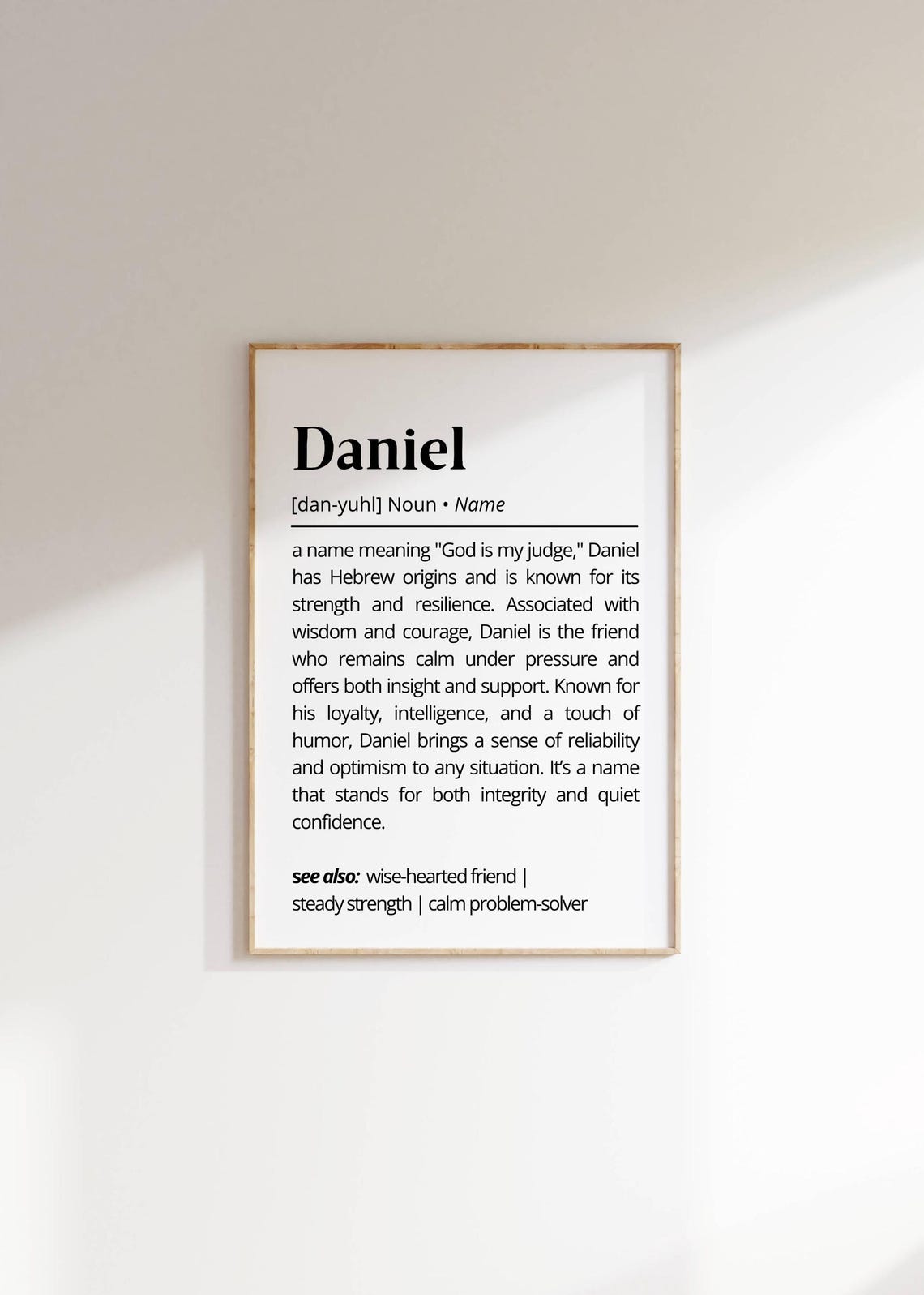 Daniel Name Definition Print Personalized Meaning Strong Gift Art - Image 2