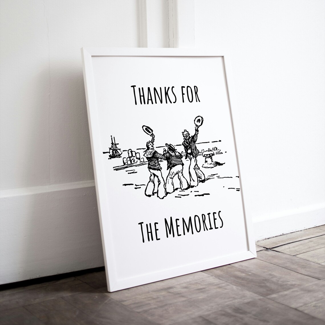 Thanks for the Memories Sailor Sketch Nautical Farewell Gift Poster