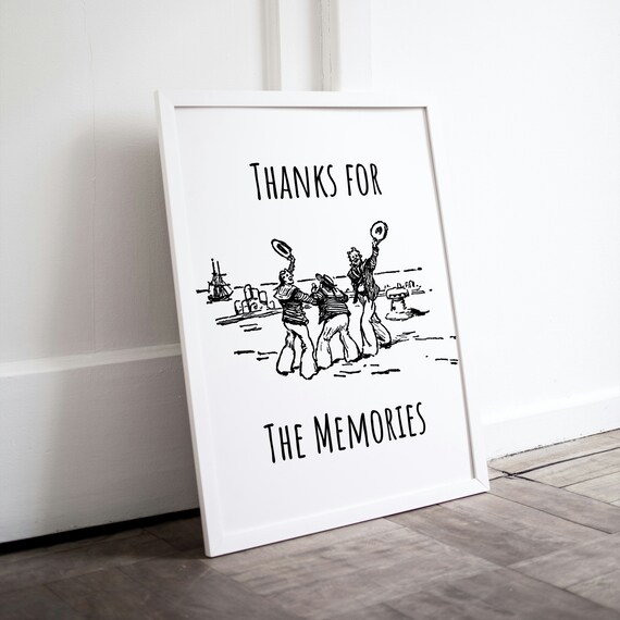 Thanks for the Memories Sailor Sketch Nautical Farewell Gift Poster