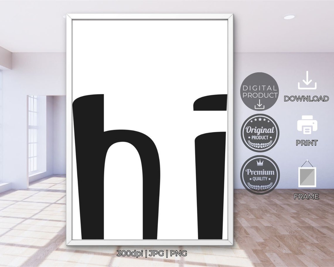 Hi Oversized Rounded Typography Modern Minimalist Wall Poster
