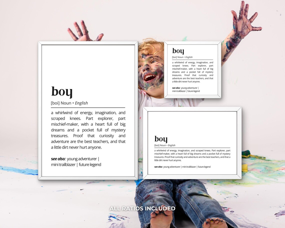 Boy Definition Kids Nursery Typography Art Print - Image 3