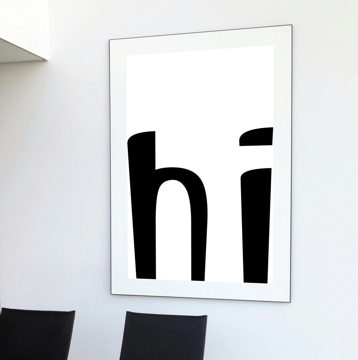 Hi Oversized Rounded Typography Modern Minimalist Wall Poster - Image 2