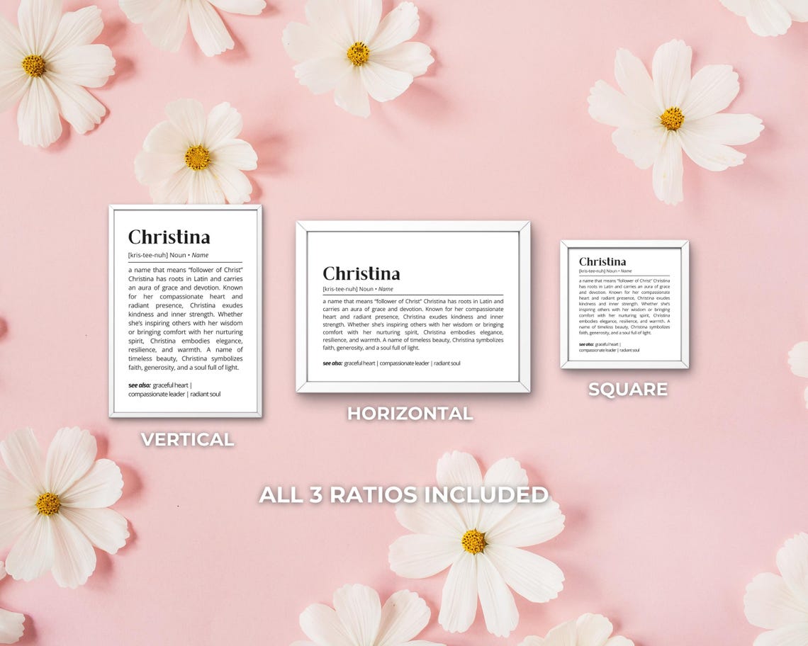 Christina Personalized Name Meaning Dictionary Style Minimalist Poster - Image 3