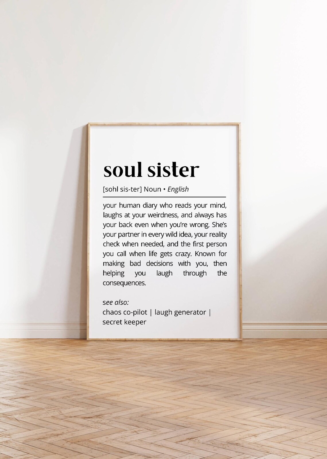 Soul Sister Definition Wall Art, Funny Friendship Poster - Image 3