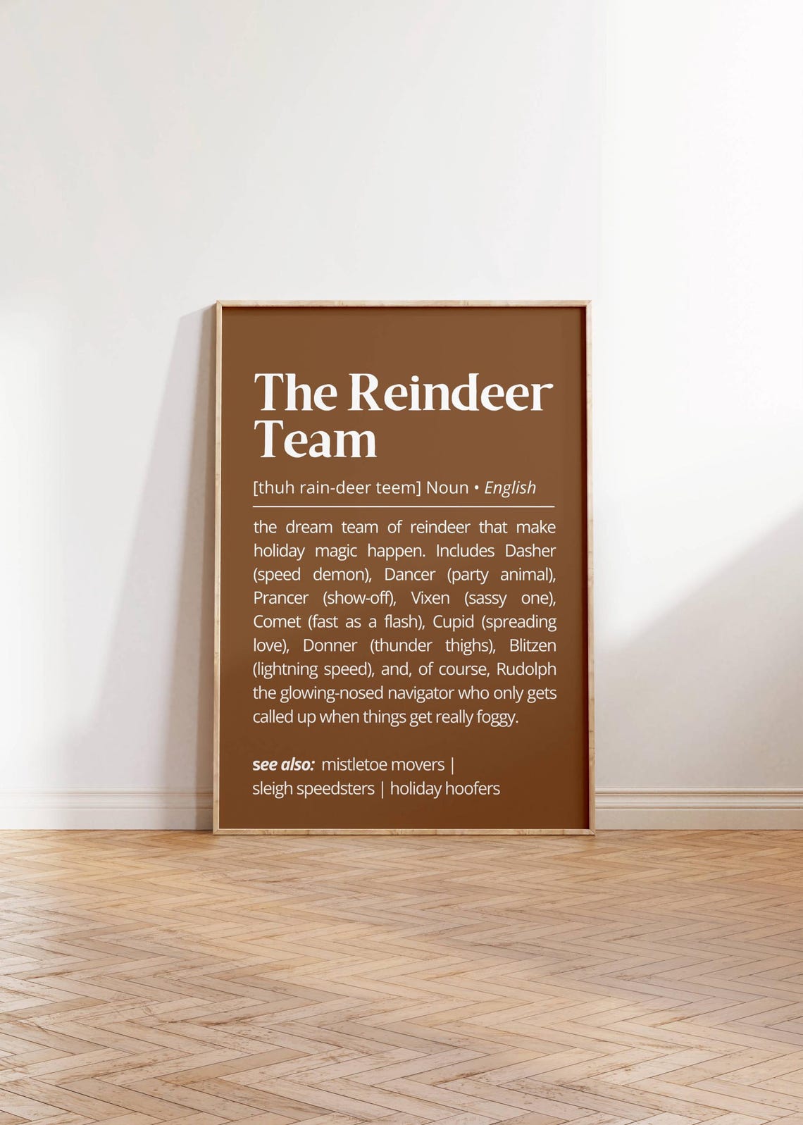 The Reindeer Team Definition Funny Holiday Dictionary Style Poster - Image 2