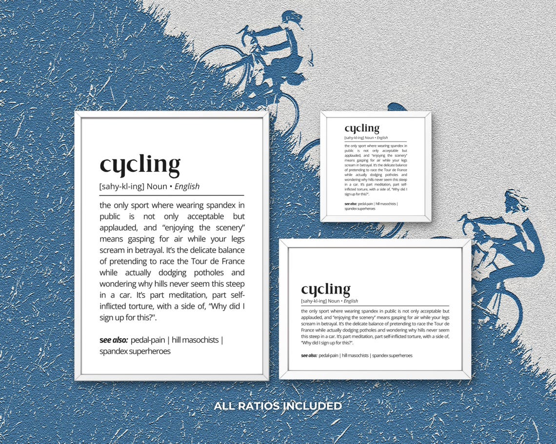 Funny Cycling Dictionary Definition Poster for Cyclists Gag Gift - Image 3