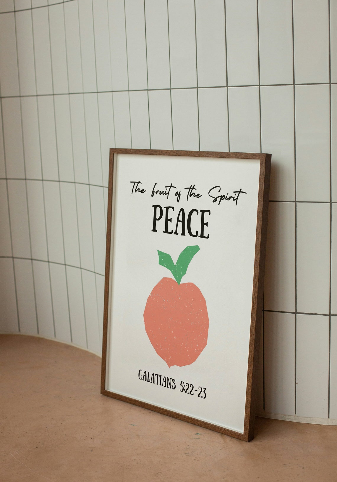 Fruit of the Spirit Peace Orange Fruit Bible Verse Wall Decor Poster - Image 2