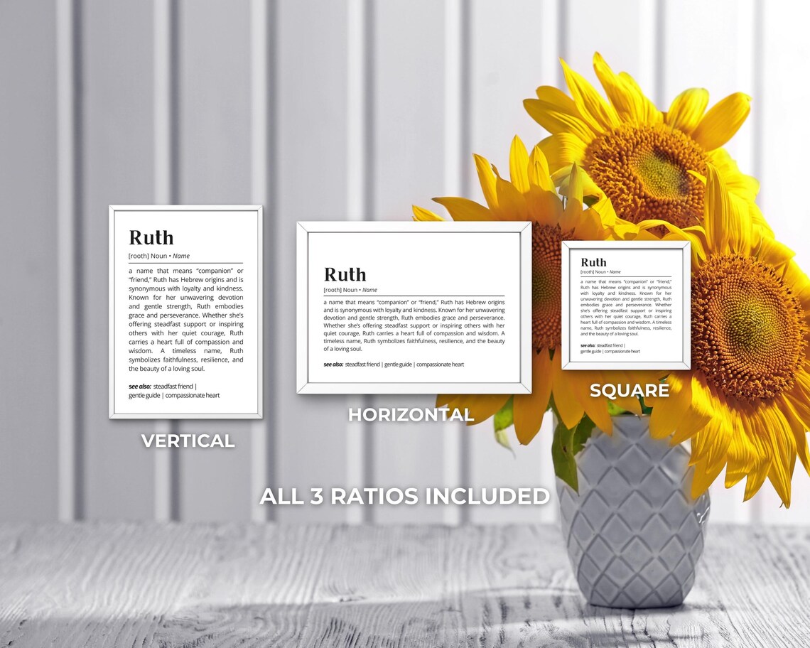 Ruth Name Definition Art Print, Minimalist Typography - Image 3
